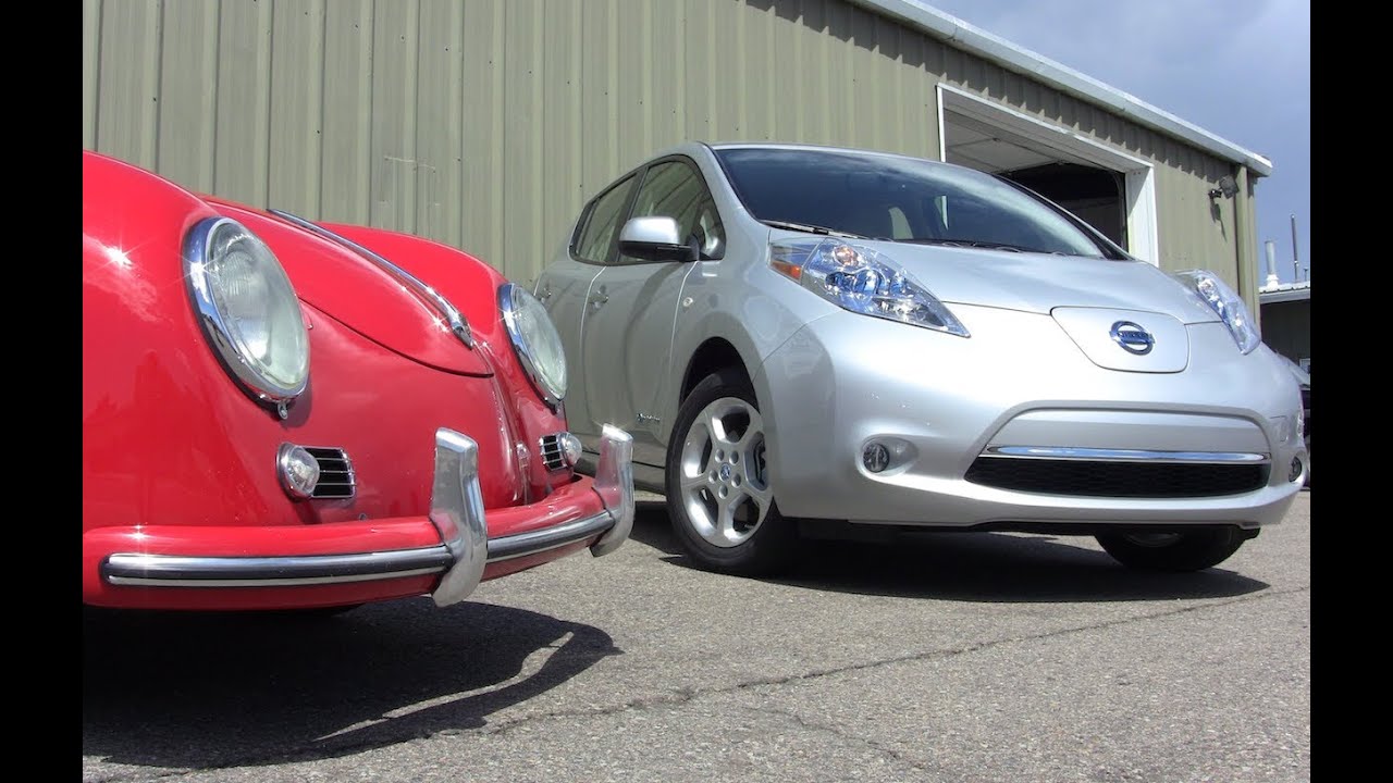 2011 Nissan Leaf versus Electric Porsche Speedster mashup review