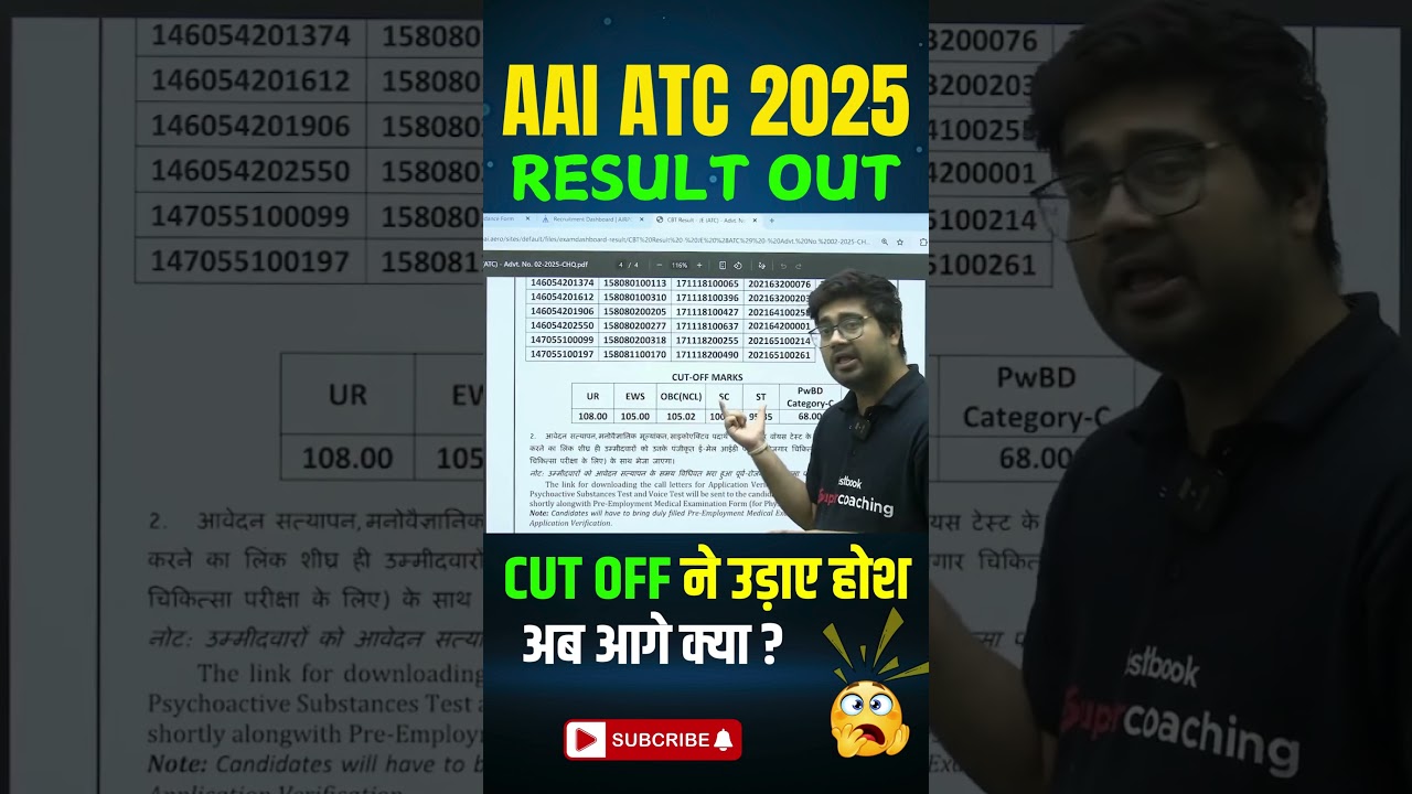 AAI ATC Result 2025 Out | AAI ATC 2025 Cut Off Details #shortsfeed #viralshorts #aaiatc2025
