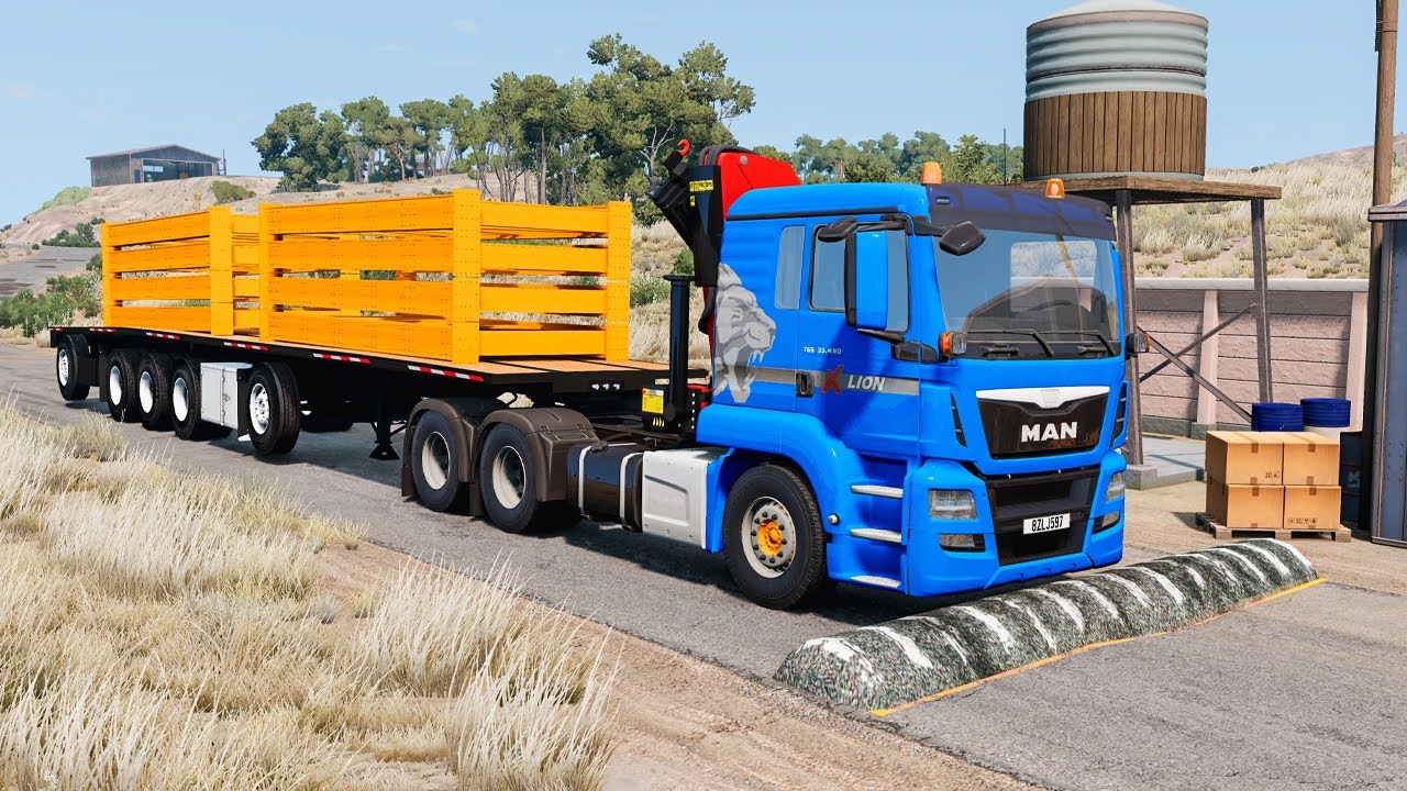 Trucks vs Speed Bumps – BeamNG.Drive
