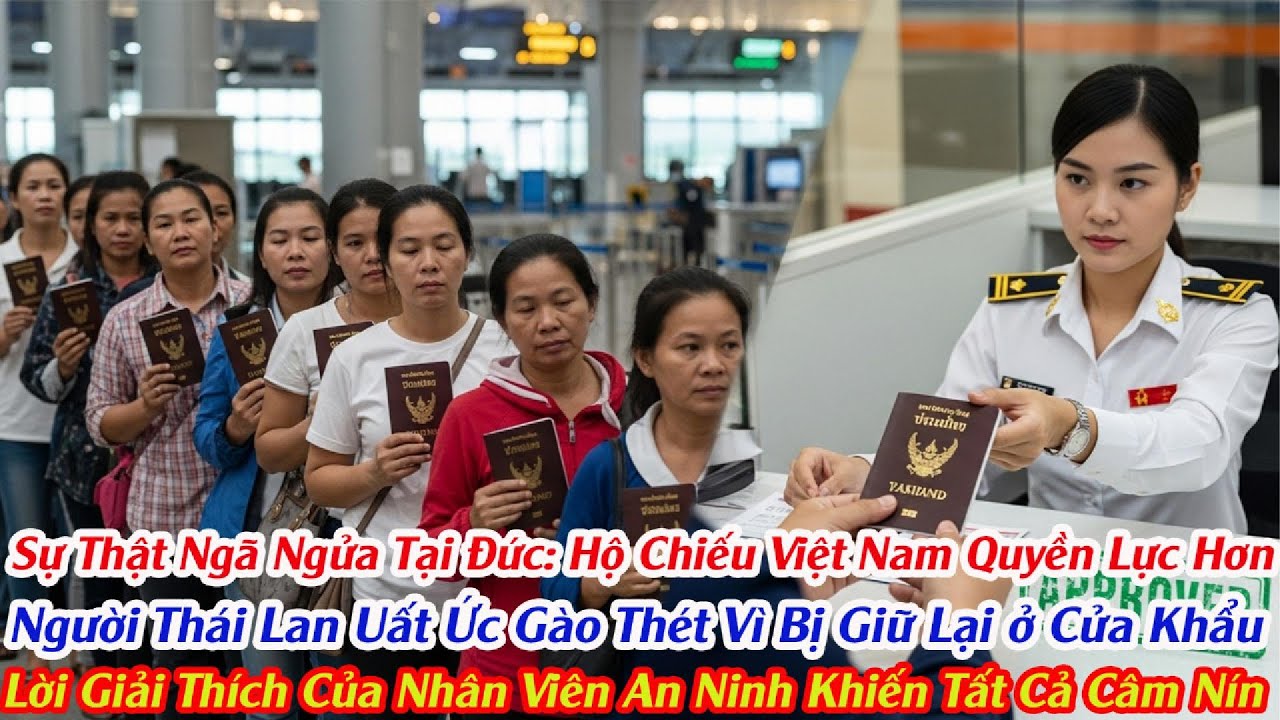 Bản Tin Sốc Tại Sân Bay Đức: Vì Sao Hộ Chiếu Việt Nam Được Duyệt Còn Hộ Chiếu Thái Lan Phải Chờ Đợi?