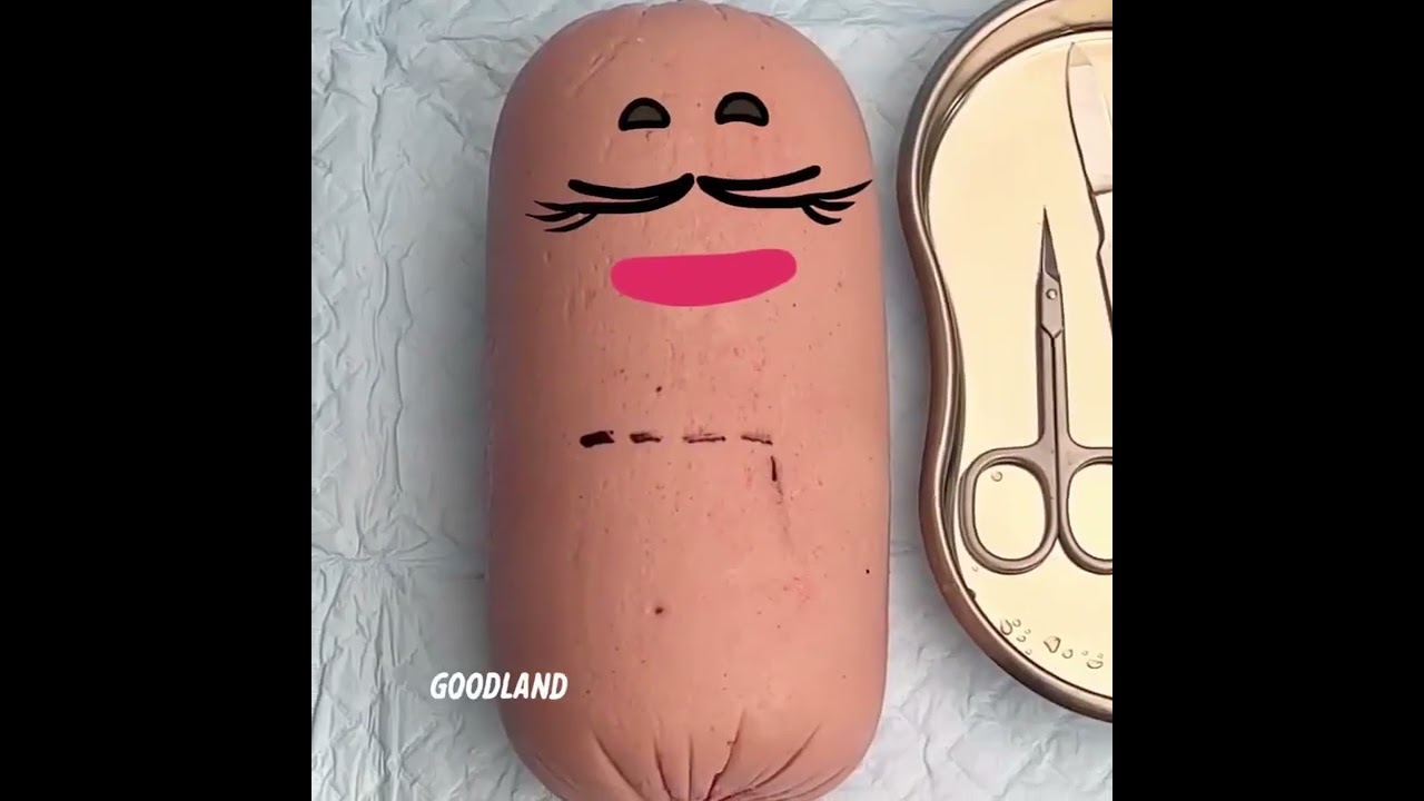 웃을 준비를 하세요. 실제로 작동하는 재미있는 애니메이션 음식 기념일 로고입니다!