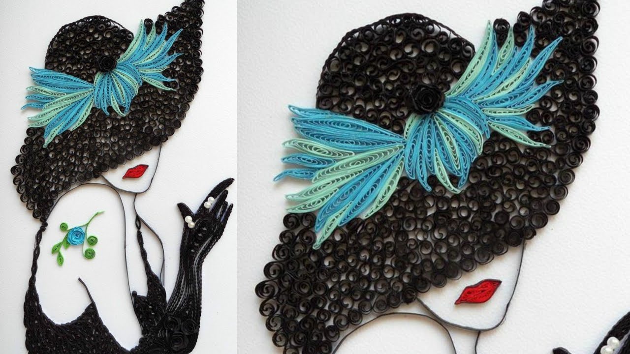 Paper quilling Art : paper quilling girl face wall decor painting | Home decor ideas |