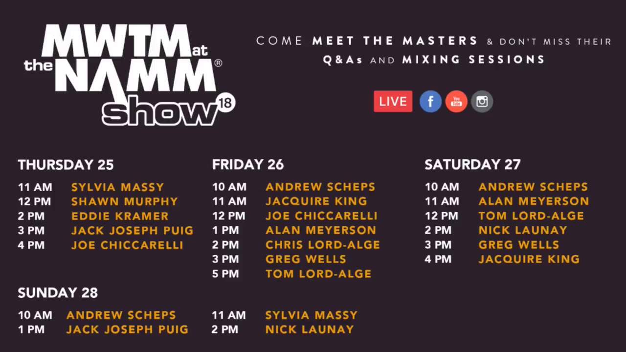 MWTM live at NAMM 2018 - Nick Launay & Greg Wells