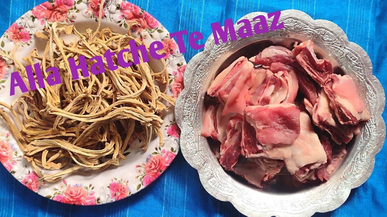 Kashmiri Alle Hatche Te Maaz❤❤😋😋 /sun Dried Bottle Gourd With Mutton