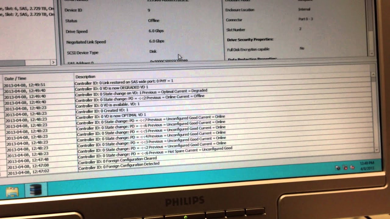 LSI 9271-8i - Make drive offline and than online