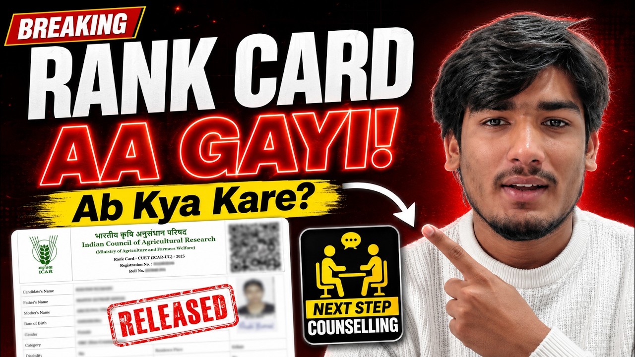 ICAR Rank Card 2026 Released! Choice Filing Kaise Kare, Next Process, Documents & Payment Guide