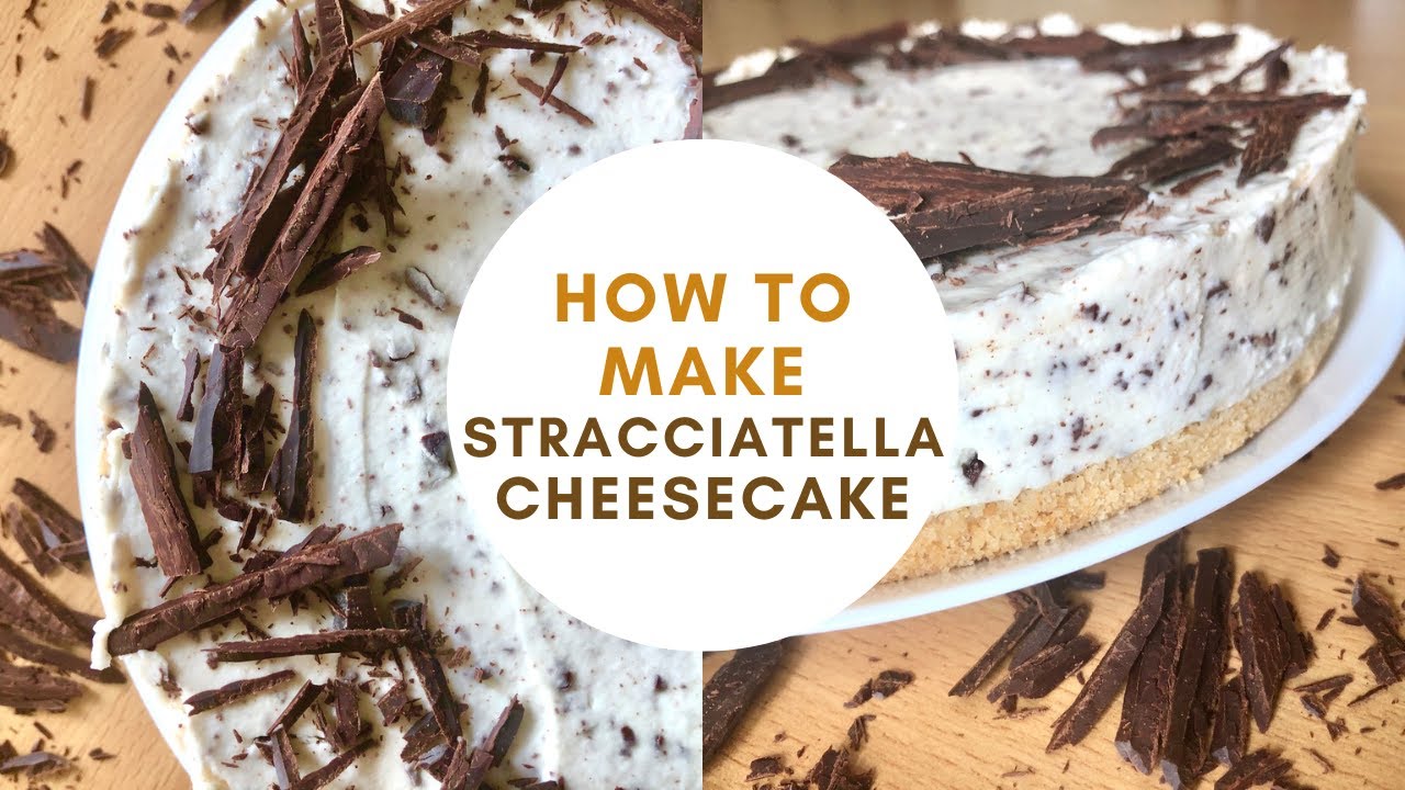 how to make stracciatella cheesecake - easy no-bake chocolate chip cheesecake recipe