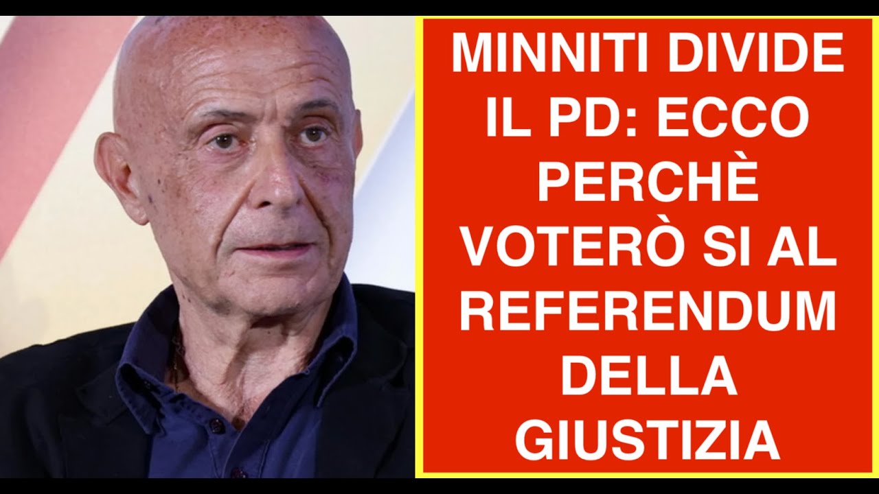 MINNITI DIVIDE IL PD: ECCO PERCHÈ VOTERÒ SI AL REFERENDUM DELLA GIUSTIZIA
