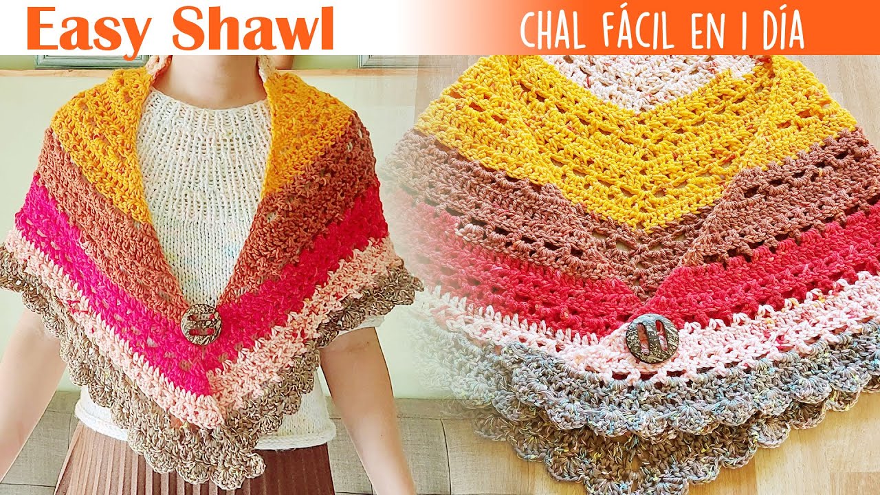 [ENG Sub] Chal Primaveral - Easy Triangle Lace Shawl for Beginners -Chal Triangular Elegante y Fácil