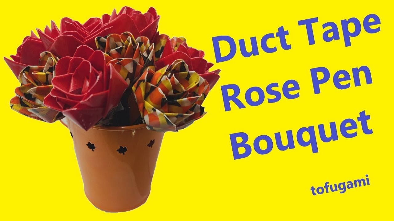 Duct Tape Rose Pen Bouquet