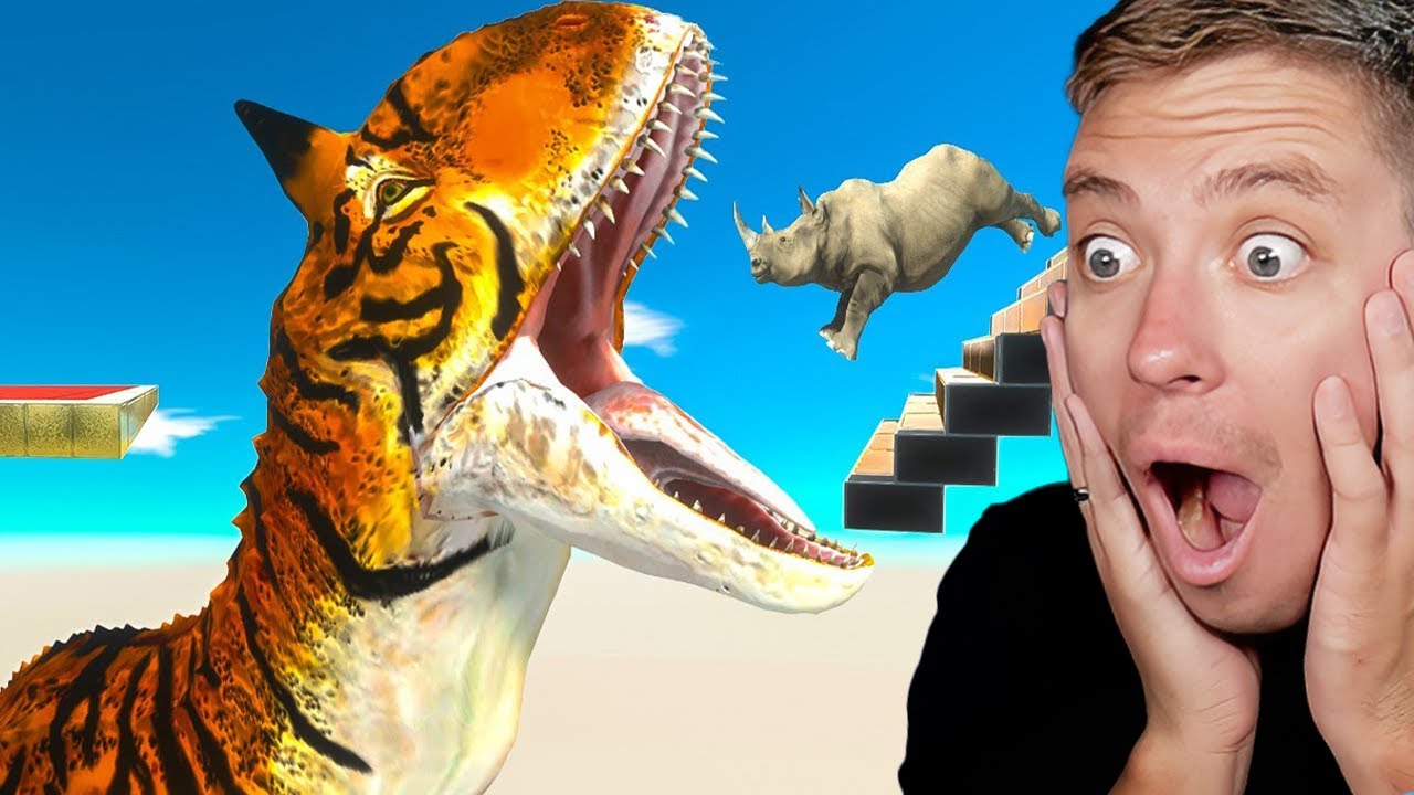Reacting To WHO Can Jump Over the T-Rex?!