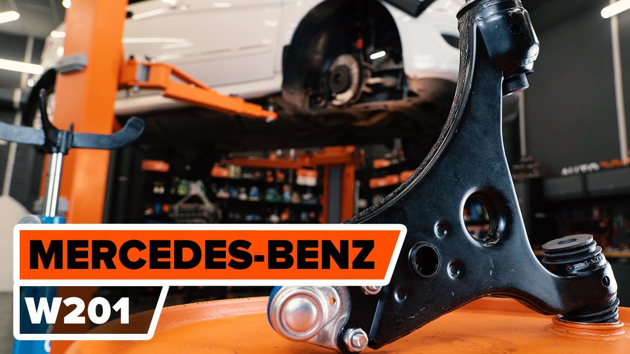 How to change suspension arm on MERCEDES W201 [TUTORIAL AUTODOC]