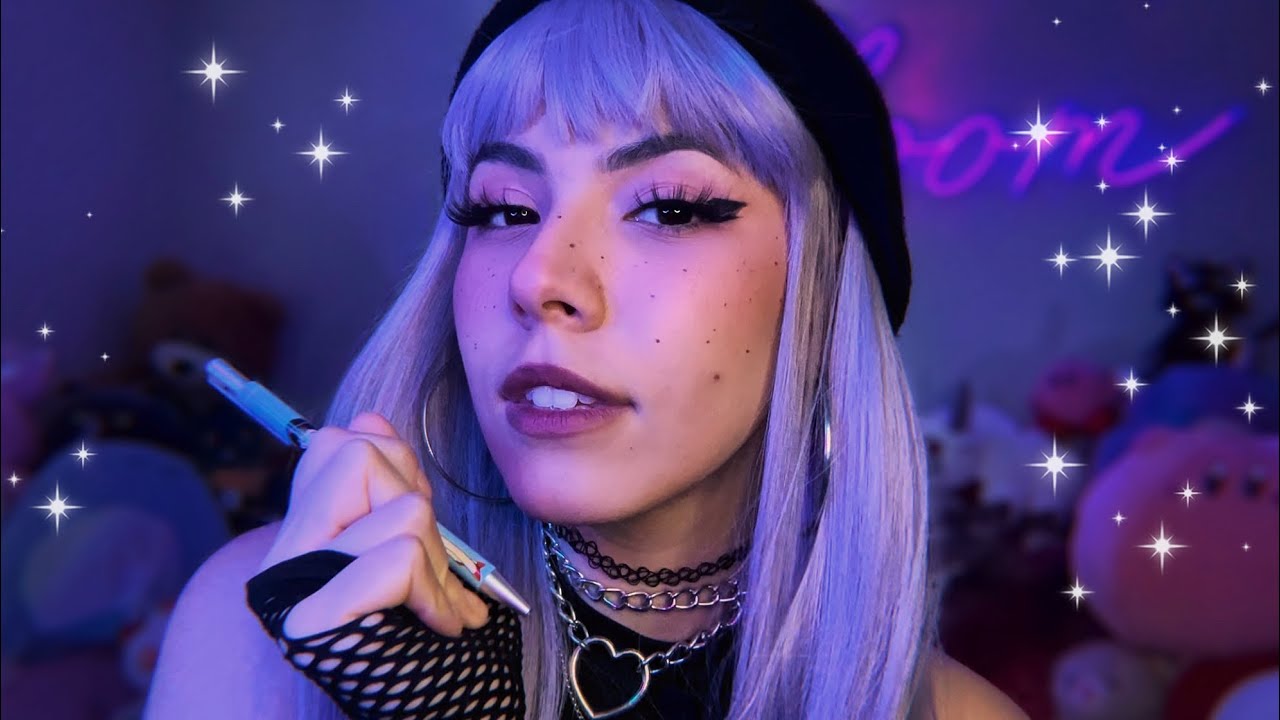 ASMR Writing Positive Affirmations on Your Face 💜🌙