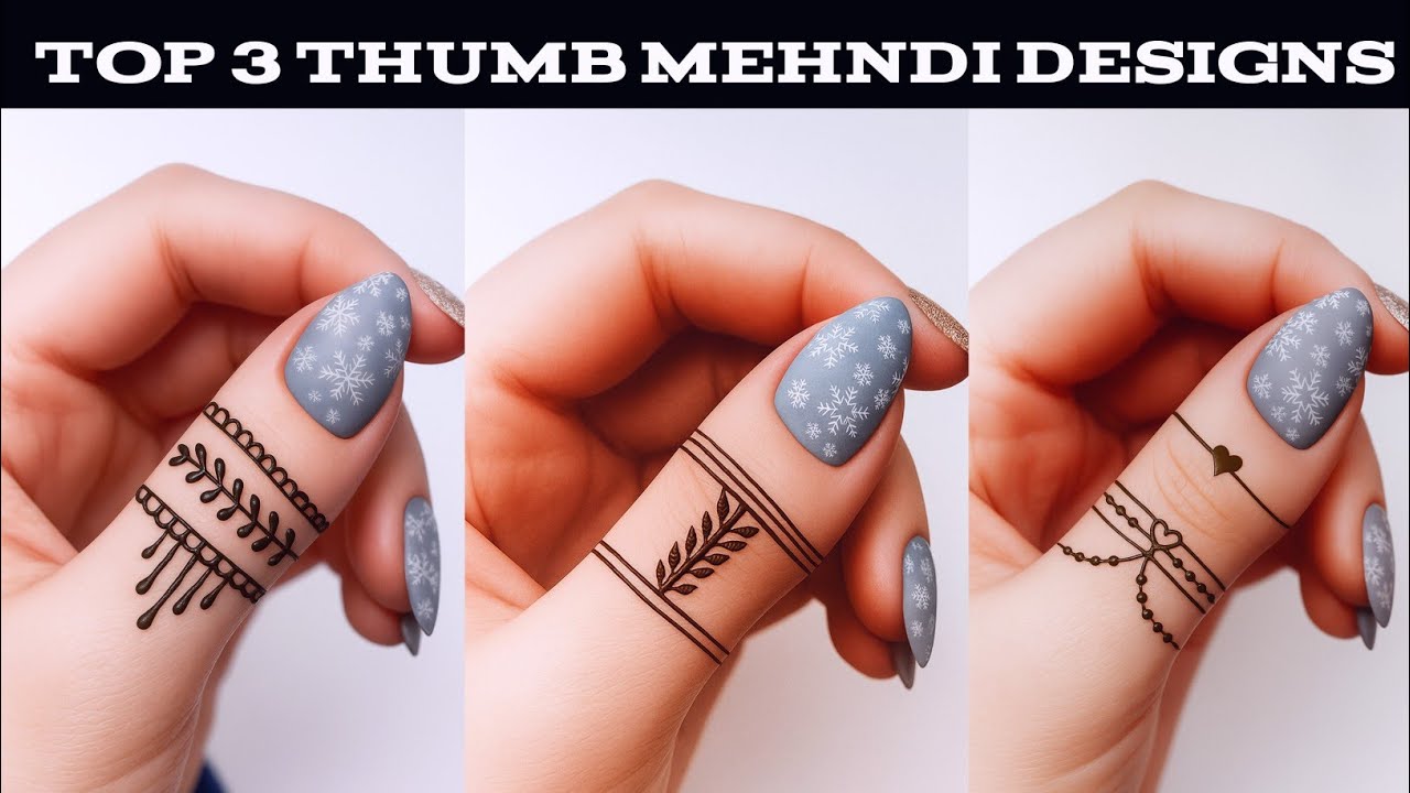 Top 3 thumb mehndi designs | Karwa chauth mehandi | Easy mehendi design