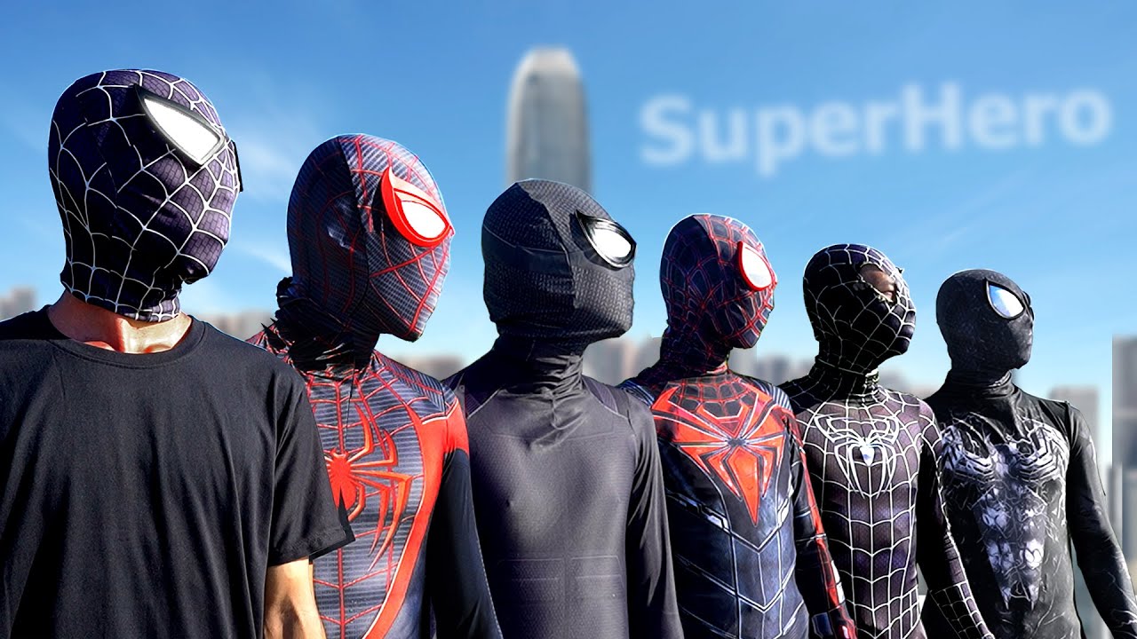 SPIDER-MAN World Story || Hey , Today is BLACK COLOR DAY ( Black Nerf Gun , Black Food ... )