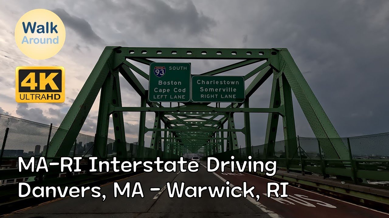 【4K60】 MA-RI Interstate Driving: Danvers, MA - Warwick, RI