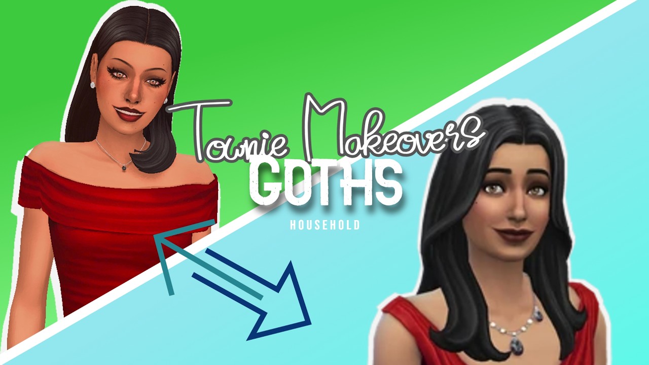 The Goth Family Makeover 💀🖤🐦‍⬛ | Townie Makeovers: (The Sims 4)