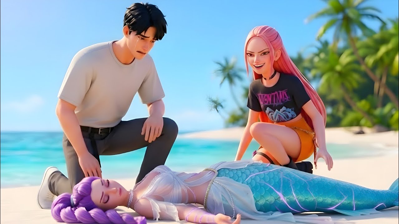 Jinu Rescue Mermaid Rumi😭💔! 🌊 from evil saja & mira.‪ | KPOP Demon Hunters [Fan made]‪