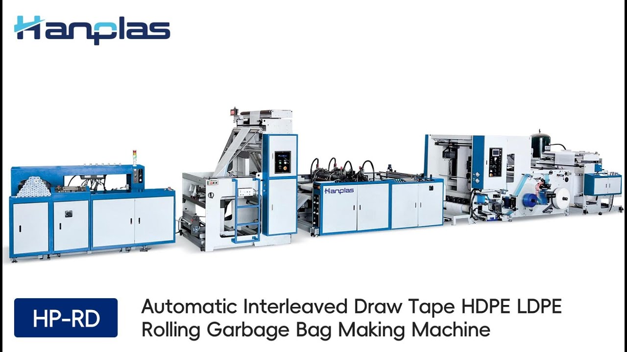 HP-RD-H High speed overlap interleaved type draw tape garbage bag making machine with swaying