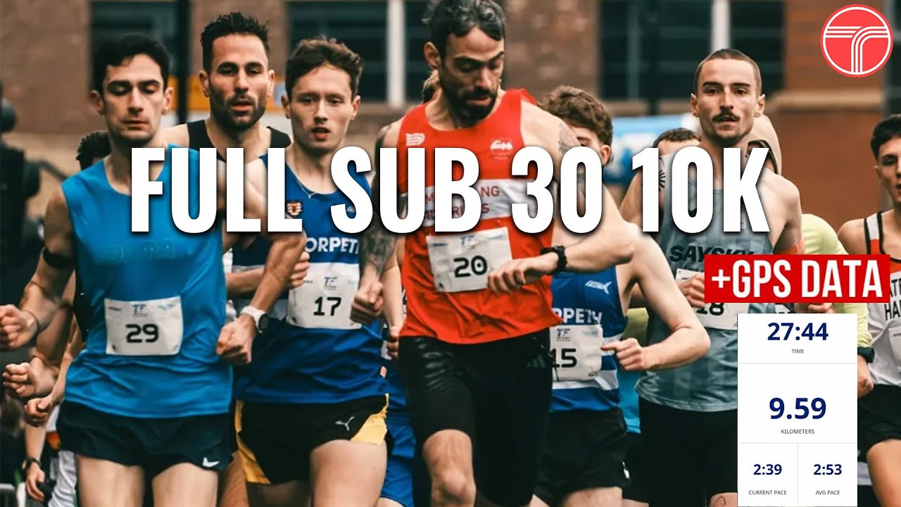 Full Sub 30 Fast 10k Race with Live GPS Data - Top Flight Newcastle 10k