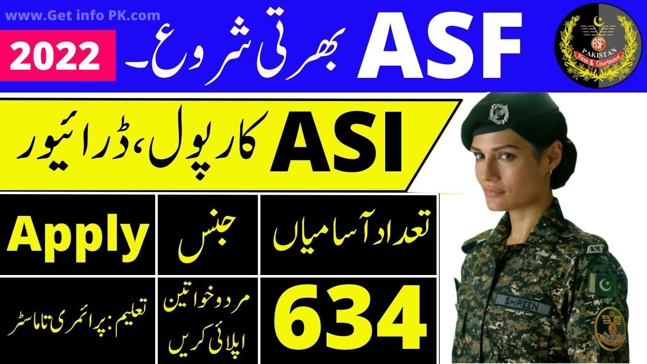 Asf jobs 2022 online apply - ASI & Corporal  - Airports Security Force