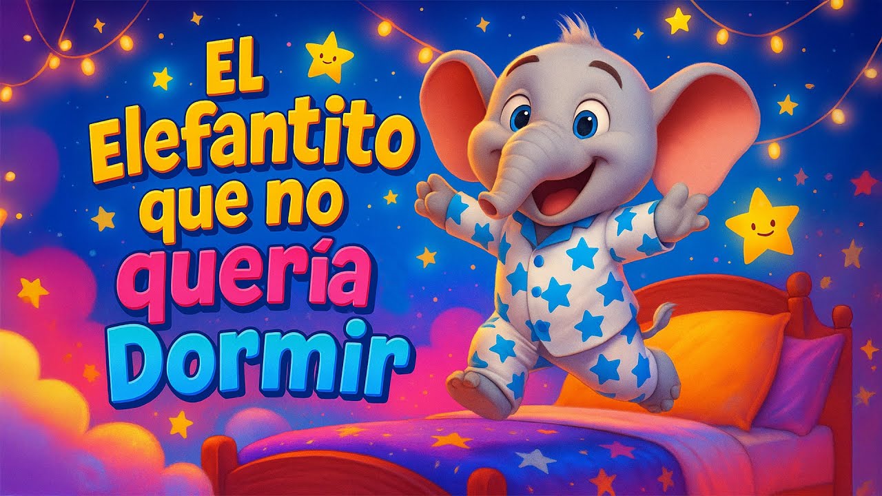 🐘El Elefantito que no quer&iacute;a dormir | Cuento Infantil de Animales I Canci&oacute;n pegajosa