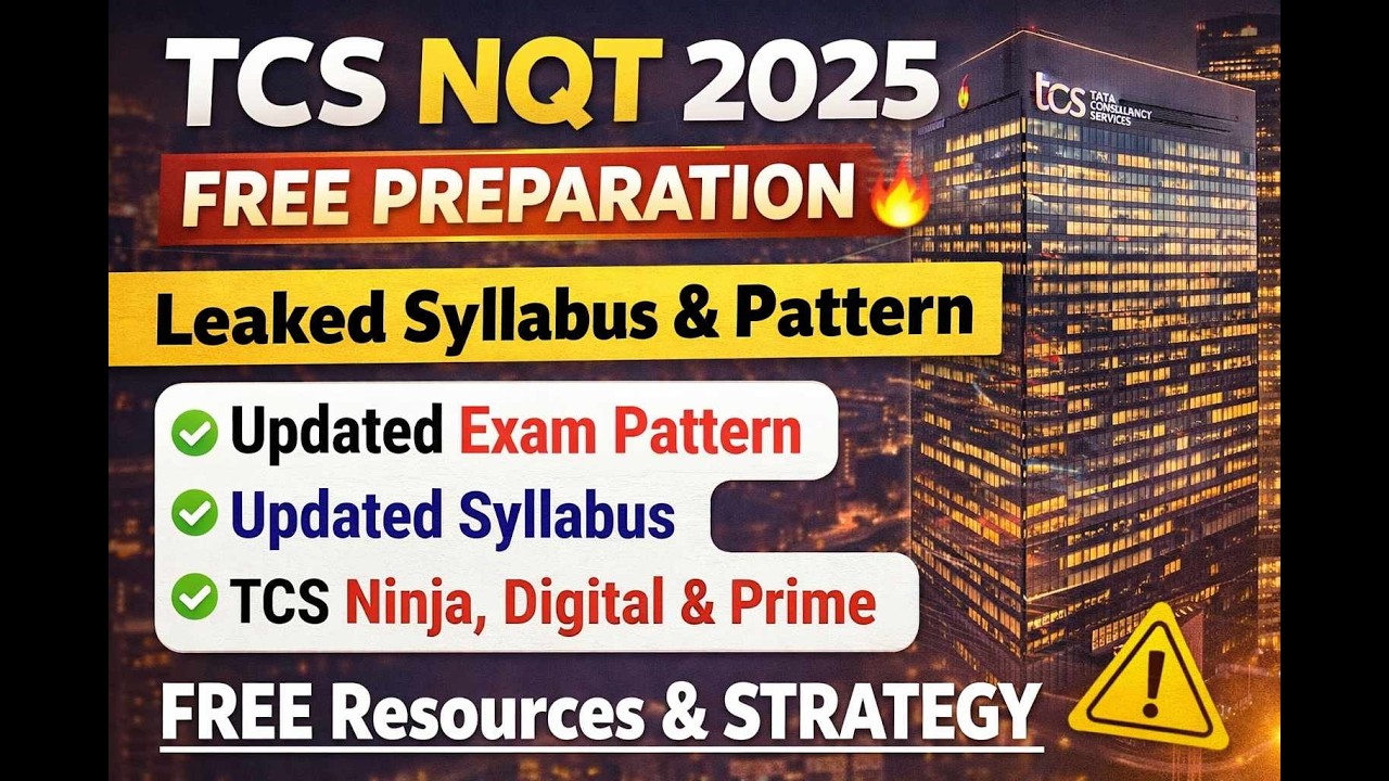 TCS NQT 2025 FREE Preparation 🔥 Updated Syllabus, Pattern, Coding Strategy | Ninja, Digital, Prime