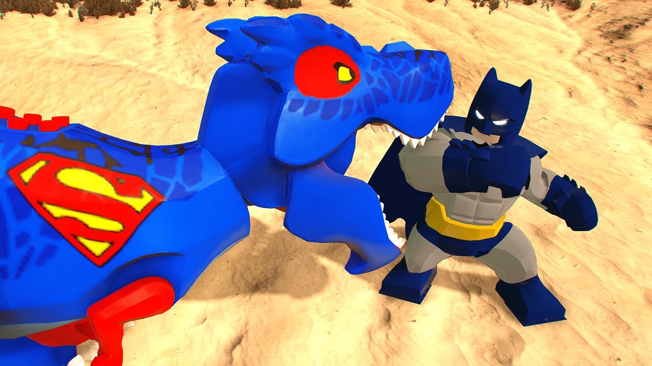 SUPERMAN T-REX DINOSAUR vs BATMAN DEATH RUN - Lego Marvel Superheroes 2