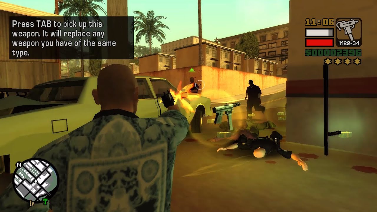 GTA San Andreas Stories [Mod] - Los Santos wanted Level 6 Shootout + Rhino Rampage