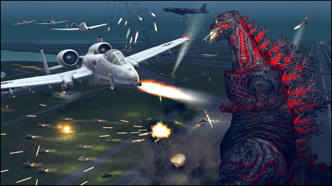 GODZILLA vs ENTIRE US ARSENAL - $700 BILLION DEFENSE