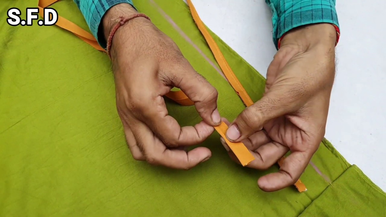 एक सिलाई से chalk slits पर underground piping कैसे लगाये/ Attach Gum piping in kurti