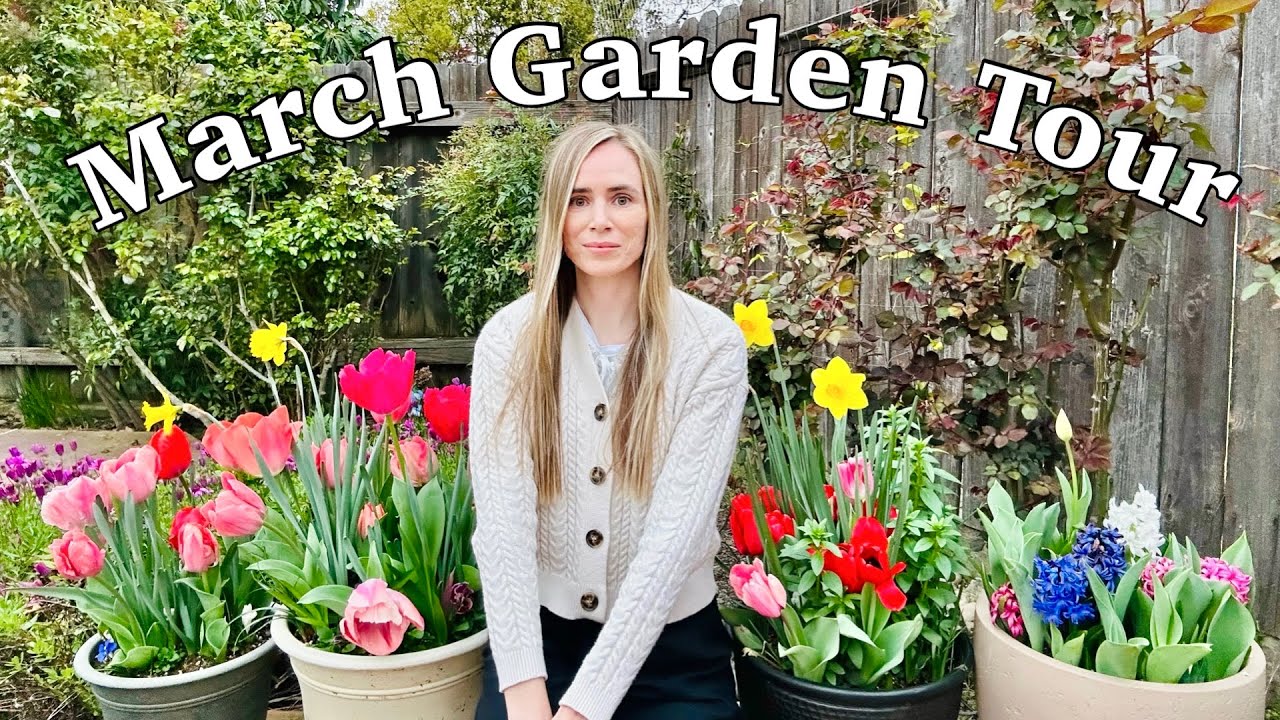 March Garden Tour // Tulips, Daffodils, Ranunculus, Amaryllis blooms!!