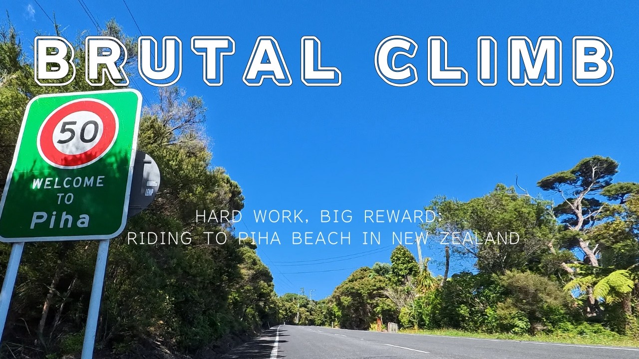 Brutal Hill Climb & 110k Long Ride - Riding to Piha Beach in New Zealand[4K]