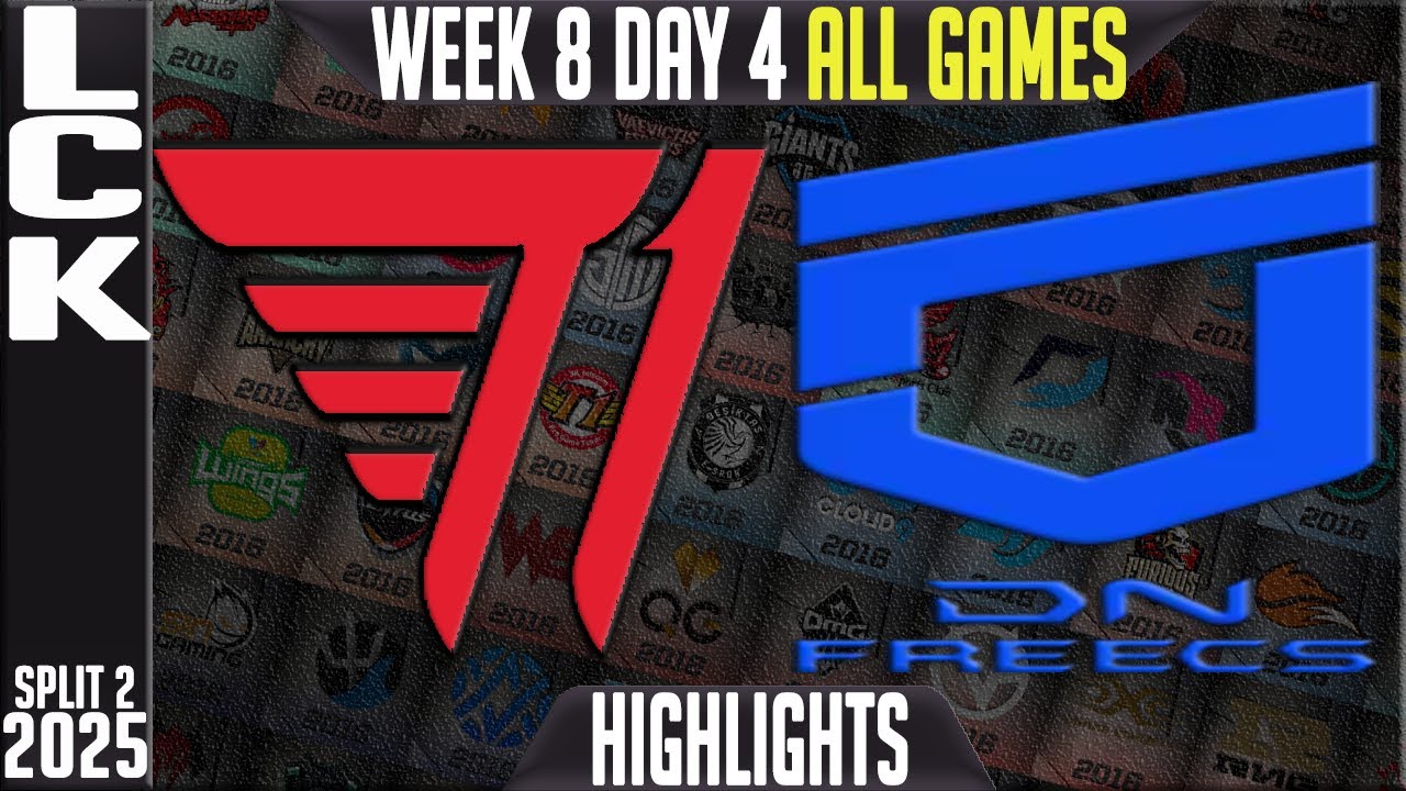 T1 vs DNF Highlights ALL GAMES | LCK W8D4 Split 2 2025 | T1 vs DN Freecs