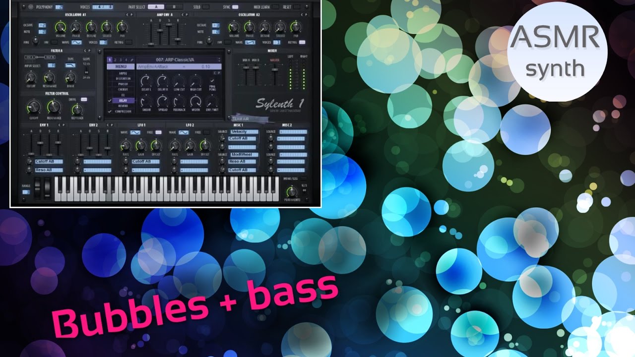 Bubbles & bass / ASMR synth relaxing audio #1