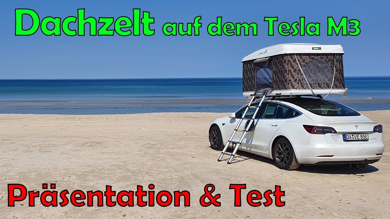 Dachzelt  auf dem Tesla Model 3 - Präsentation - Elektro - Camping ARP