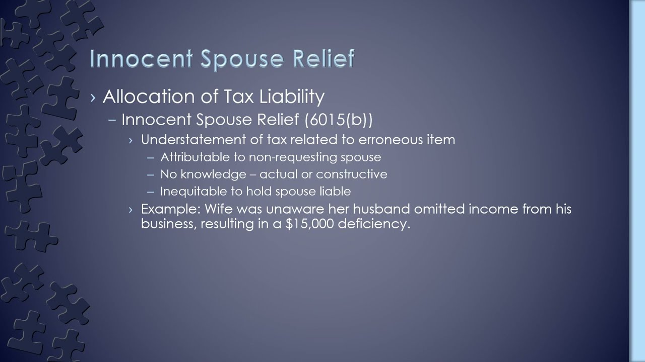 Innocent Spouse Relief - How Much Relief Do I Get?