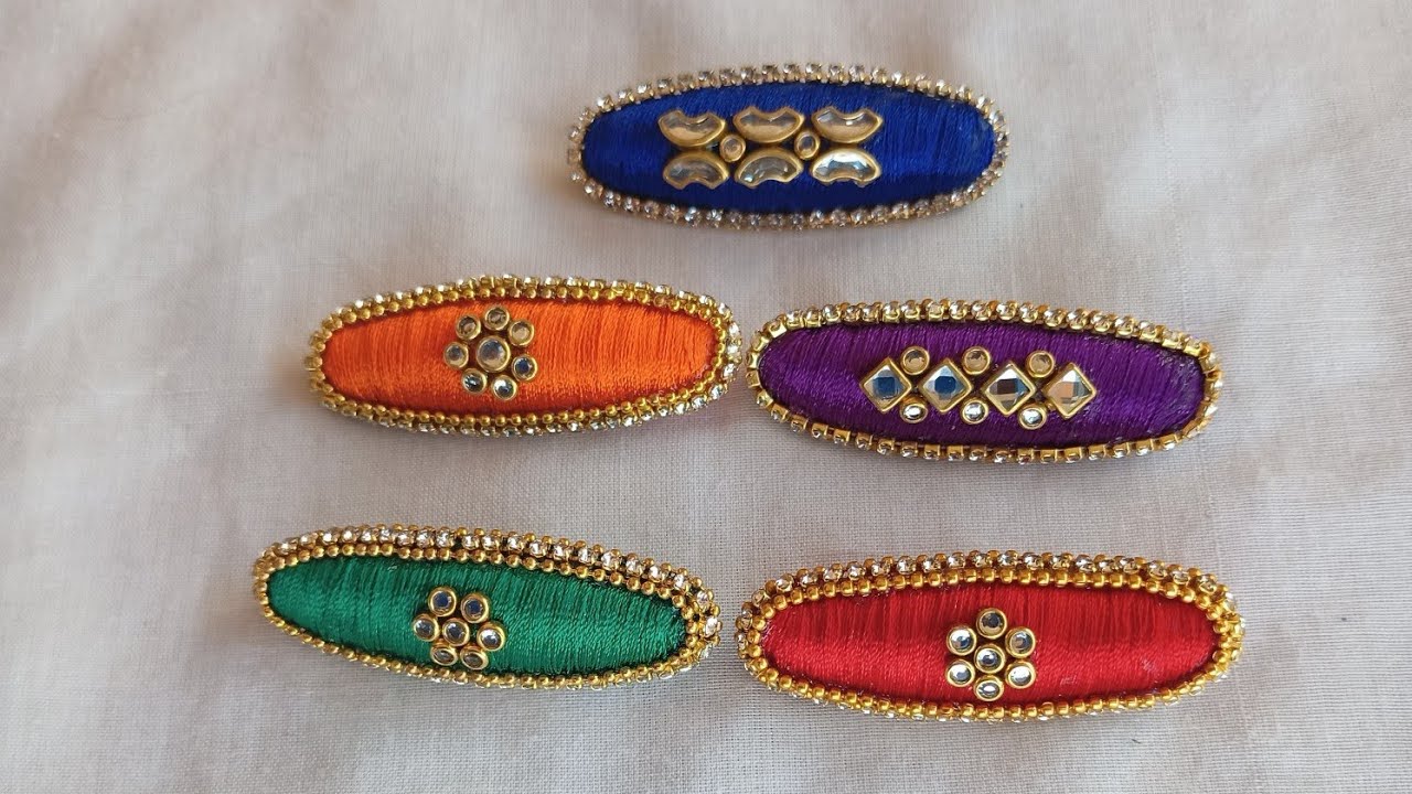 How to wrap silk thread saree pin making|tutorial|green chilli|silk thread jewellery making