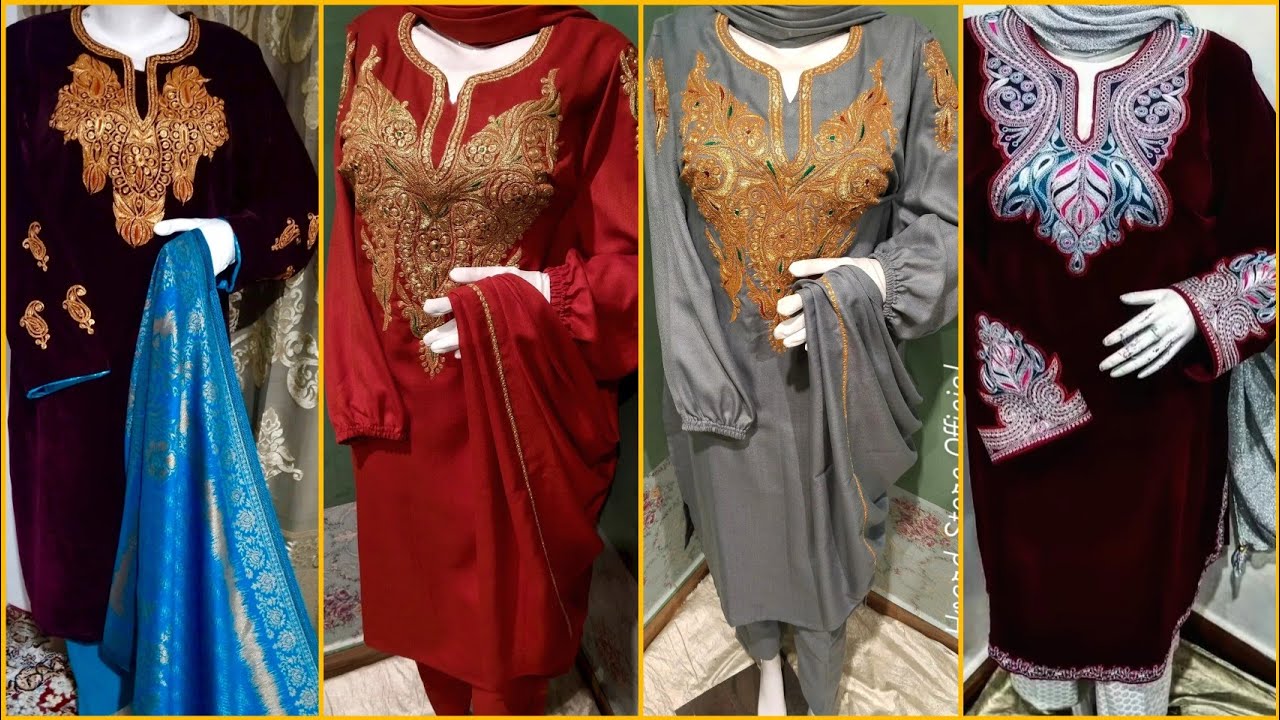 Latest kashmiri 3pc Tilla velvet Pheran set 🍁Ready to wear winter suits kashmiri embroidery suits