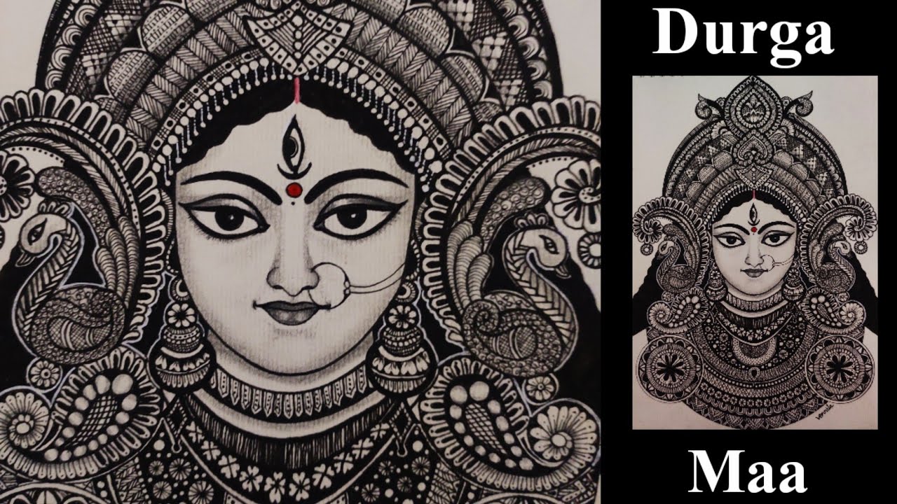 Maa Durga Mandala Art|Durga Maa Face Mandala Art|Mandala Art for beginners|Goddess Devi|Durga Maa