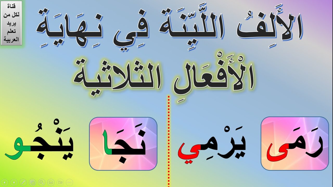 الألف اللينة في الأفعال الثلاثية | الألف اللينة في الفعل الثلاثي | الألف المقصورة في الفعل الثلاثي