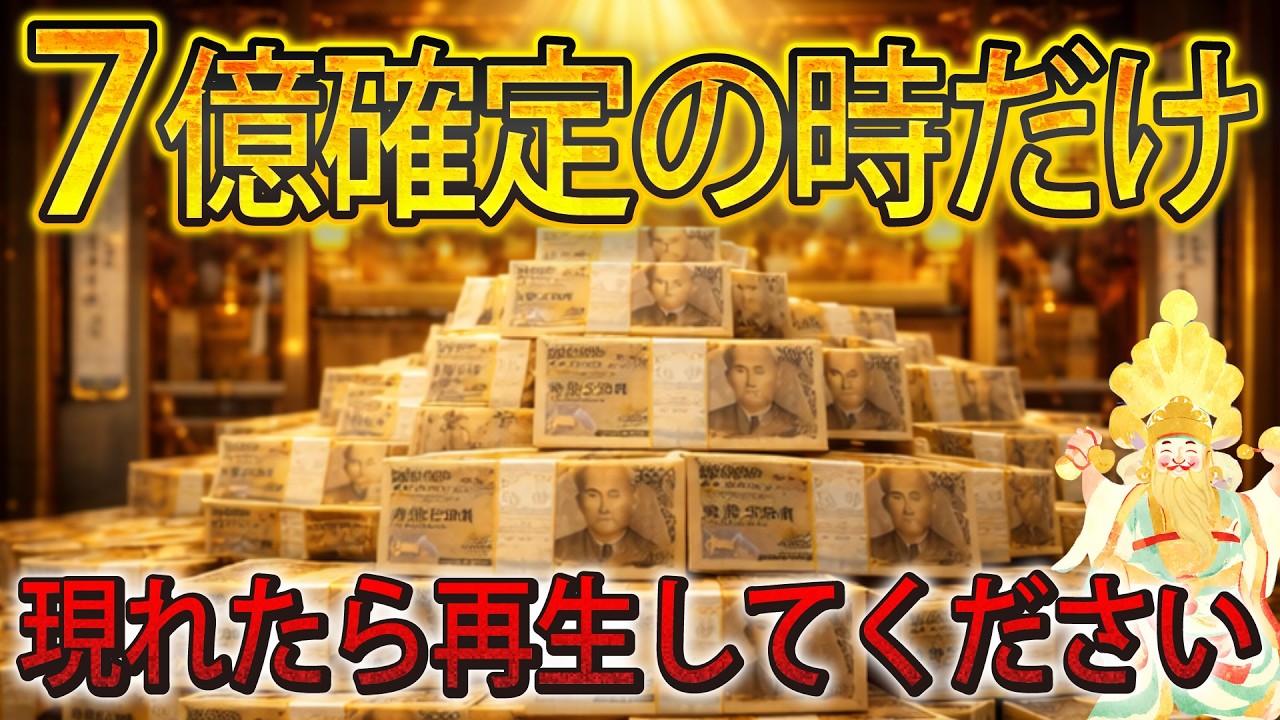 【※一生に一度しか表示されません】この動画が現れたら突然「７億円」が手元に届きます。必ず再生して下さい。