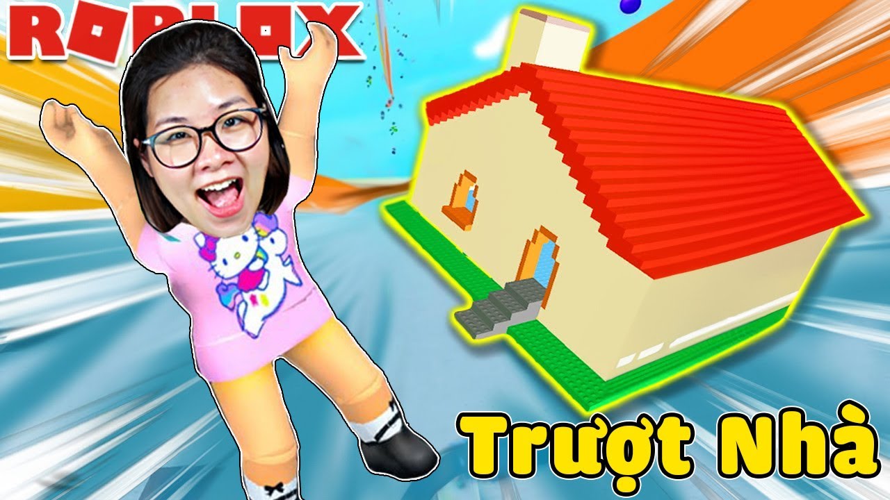 Ốc TV Trượt Bằng Ngôi Nhà Trên Đường Dốc Nguy Hiểm Nhất Thế Giới Trong Roblox Slide House