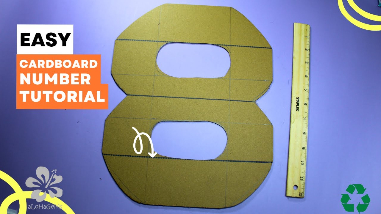 Large Cardboard Number 8 Tutorial for Party Decoration Centerpiece Number Pinata Ideas (14