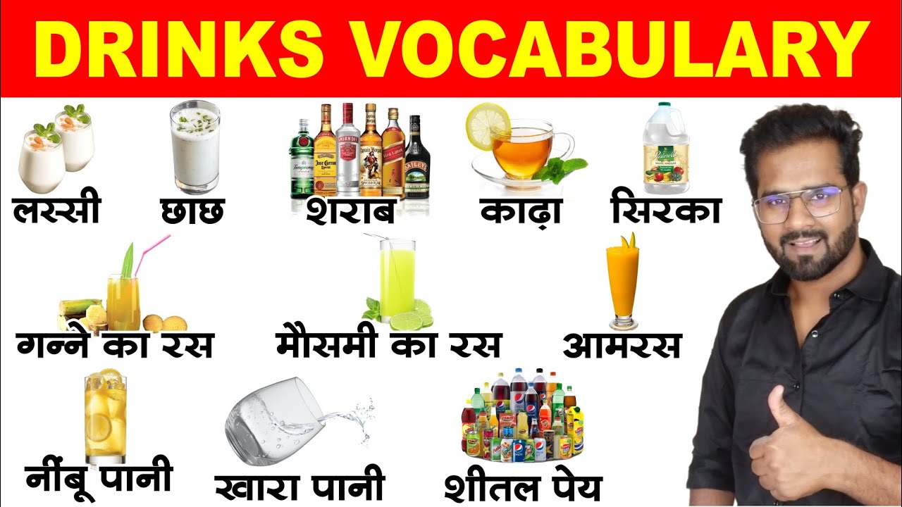Drinks Name in English and Hindi | Drinks Vocabulary with pictures