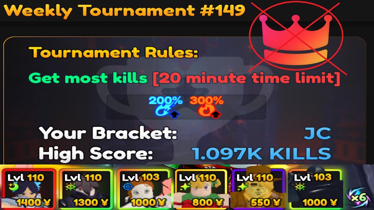 1094 KILLS+ TOURNAMENT #149 - Anime Adventures