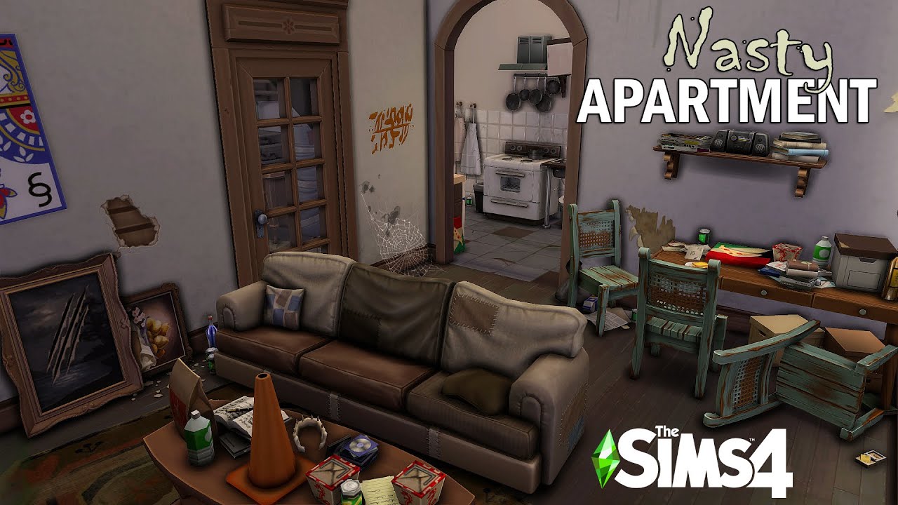 ☠️ ГРЯЗНАЯ КВАРТИРА 🤢 // Sims 4 Быстрая сборка // Без CC