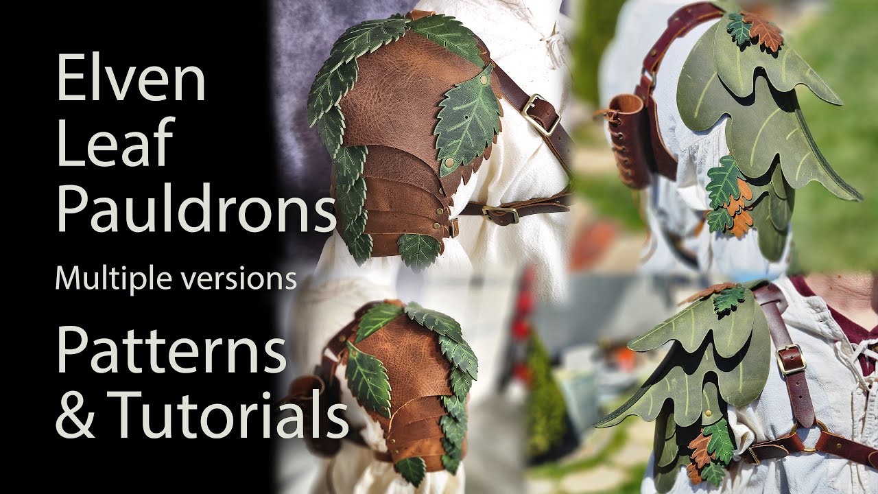 DIY Elven Leaf Pauldrons - PDF Leather Patterns - Leaf-Inspired Armor for Cosplay, LARP & Ren Faire