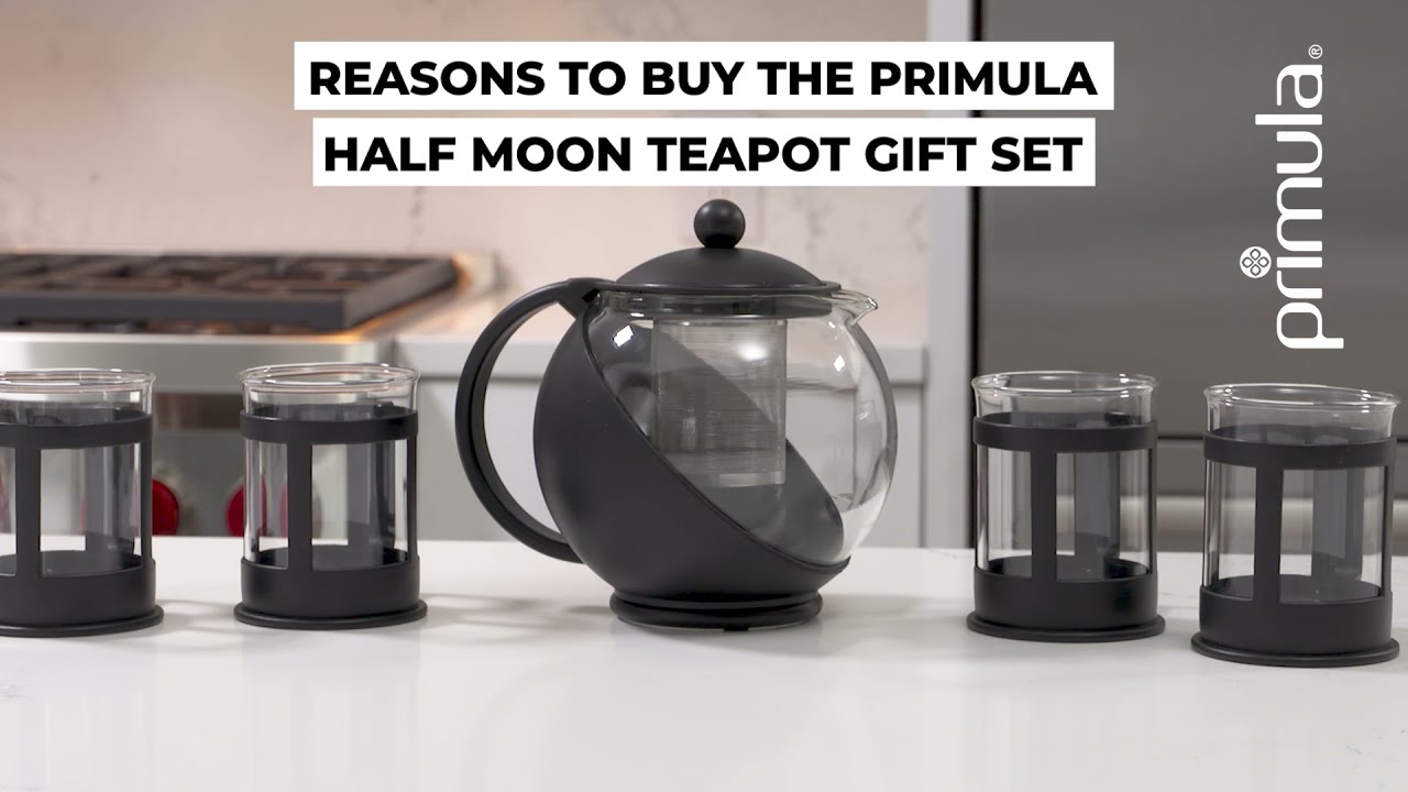 Primula Half Moon Teapot with Removable Infuser and 4 Cups
