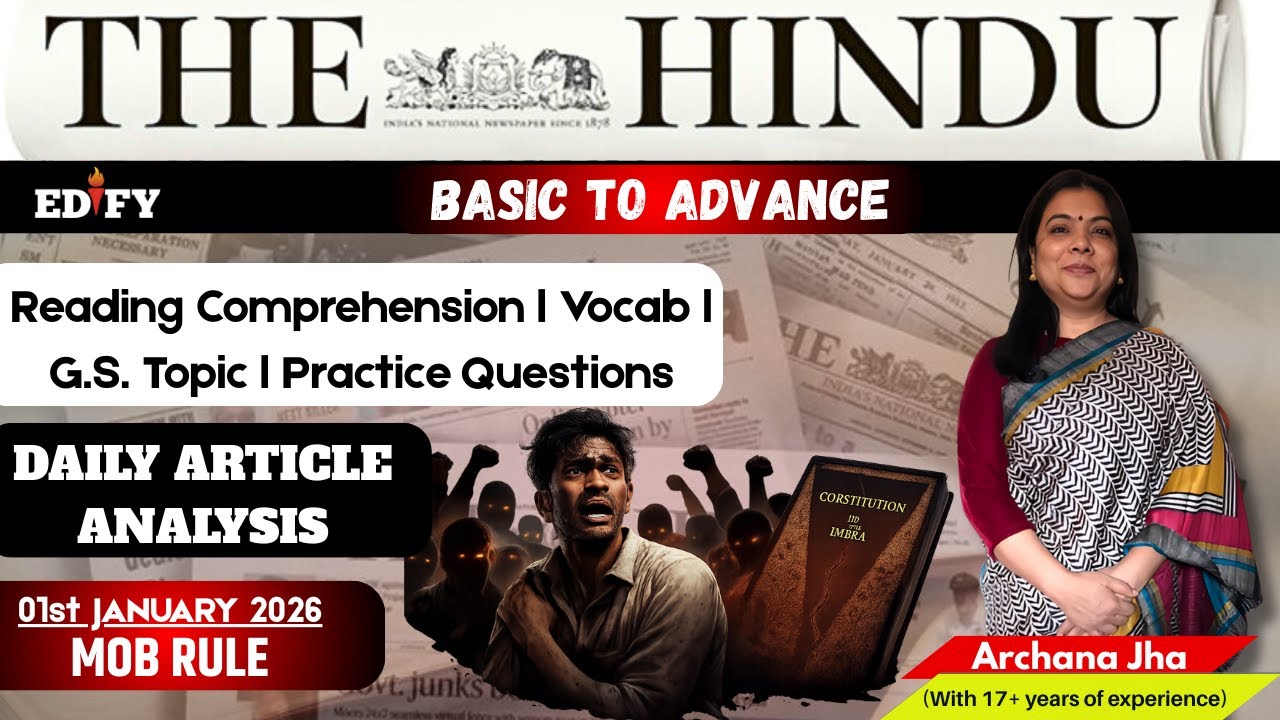 Mob Rule l 2nd Jan 2026 l #thehinduanalysis #reading #english #vocabulary #edifyenglishhub